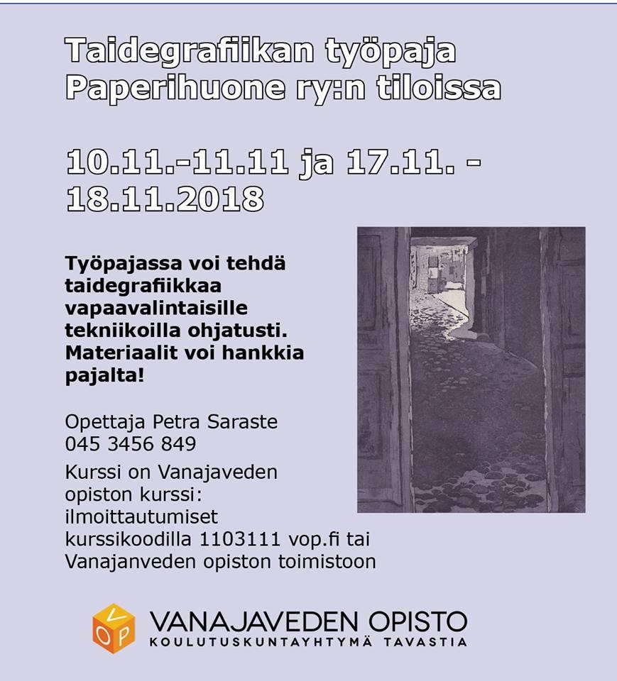 Taidegrafiikan työpaja Paperihuoneen tiloissa