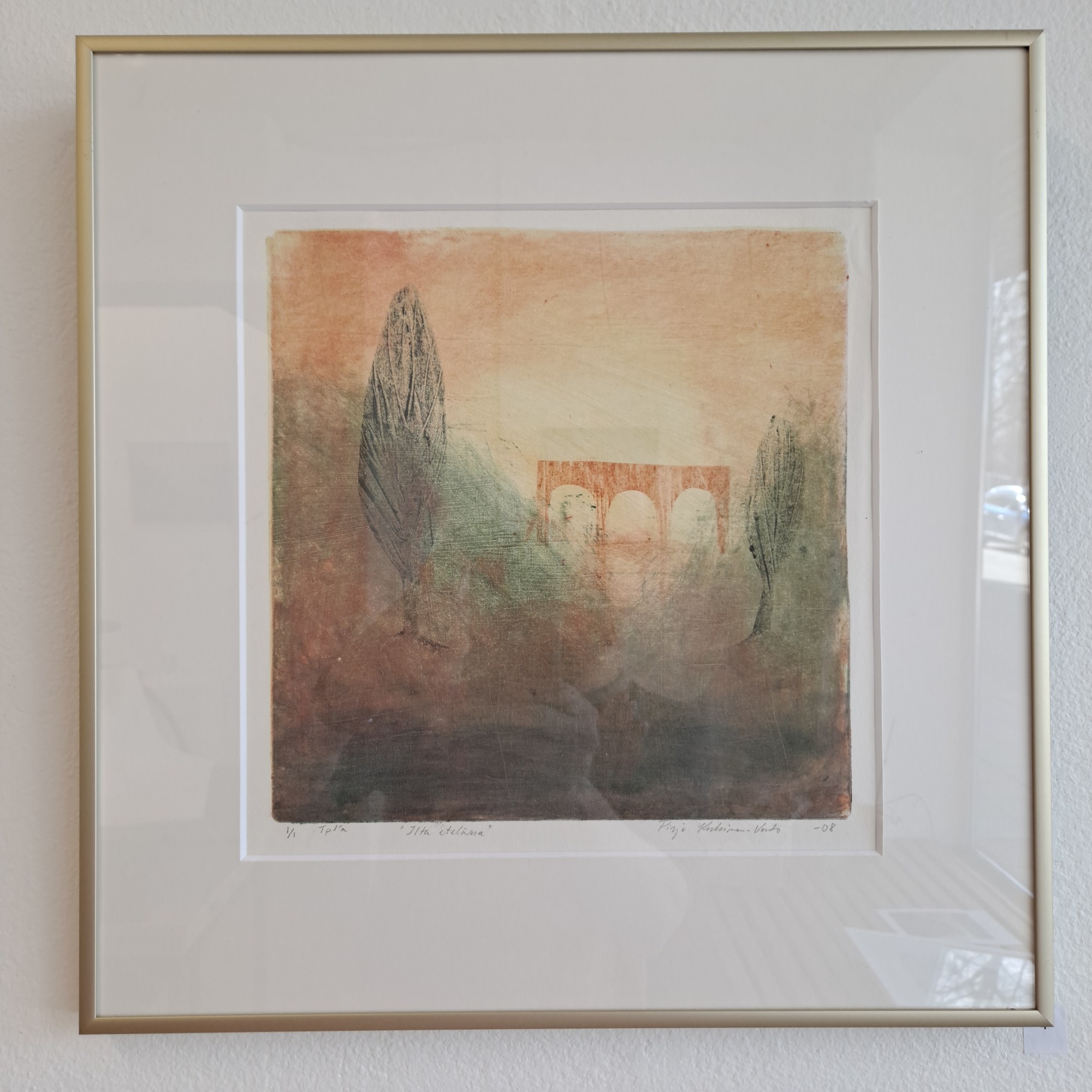 maalaus taide monotypia paperihuone